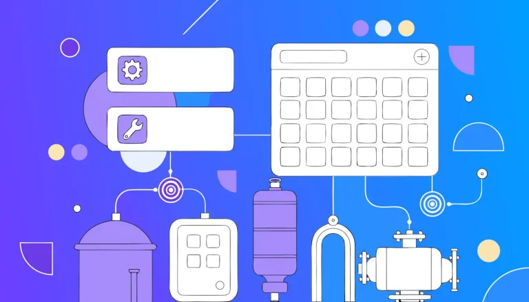 Enterprise asset management EAM software dashboard illustration